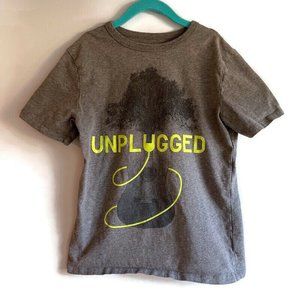 Gap Kids Boys Gray Unplugged Tree Short Sleeve T-S